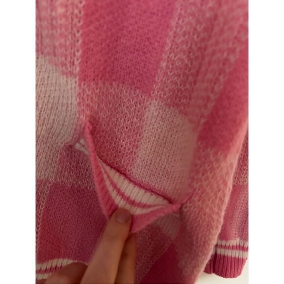 Revolve More To Come Bonnie Cardigan SZ XS Pink Peppy Plaid Coquette Gold Button - Picture 7 of 8